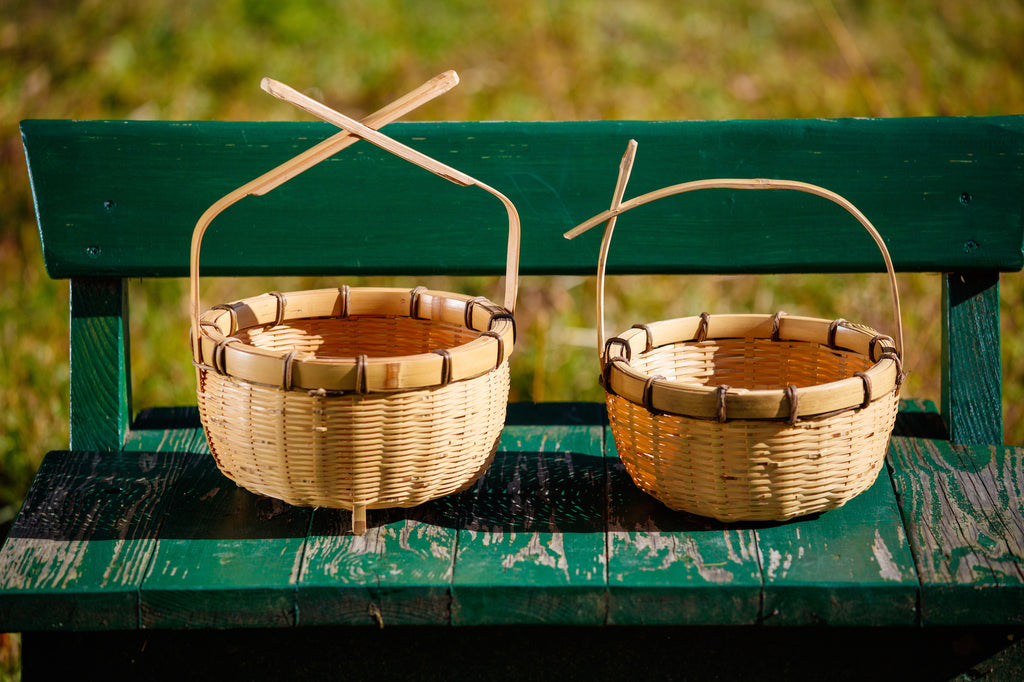 Bamboo Basket with Chrysanthemum Bottom (hand-woven) – enware Japan
