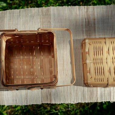 Bamboo Cube Basket (hand-woven)