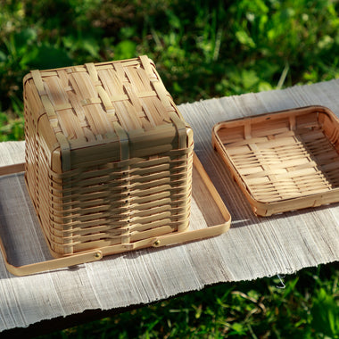 Bamboo Cube Basket (hand-woven)