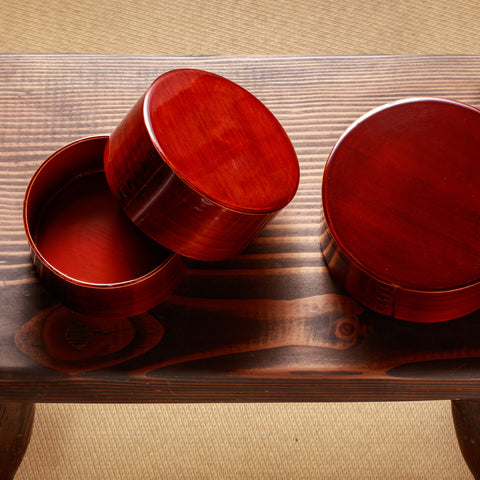 Shunkei Lacquered Round Bento Box (handmade)